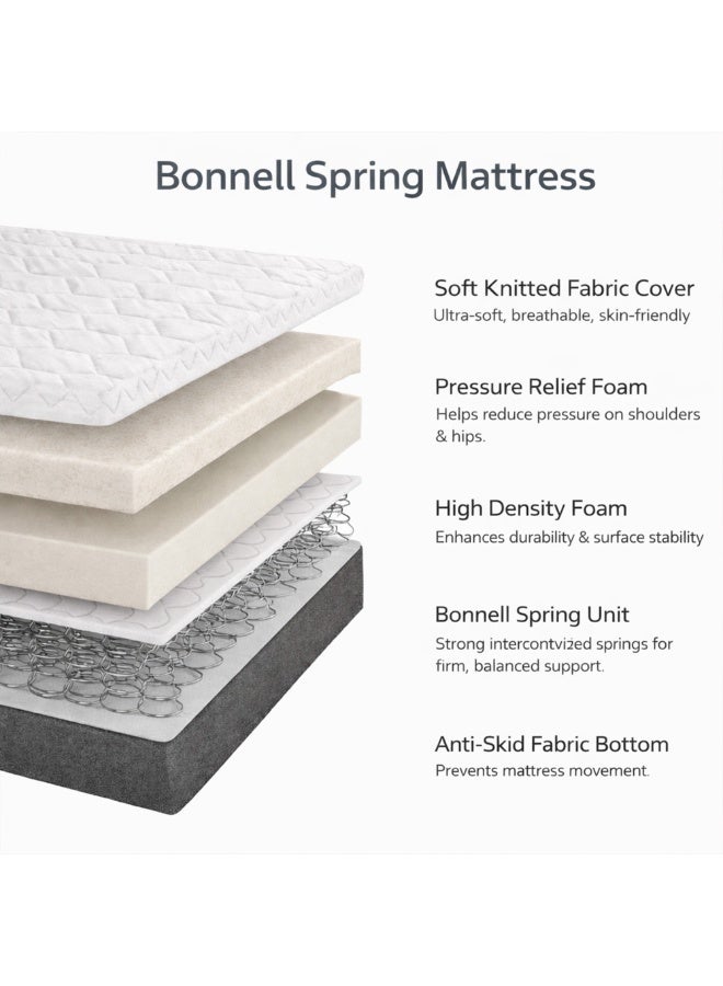 Rexal Home Prime Sleep Dual Comfort Reversible Bonnell Spring Mattress – HR Foam, Medium-Firm Support, Breathable Fabric, King Size 180 × 190 × 23 cm - Image 3